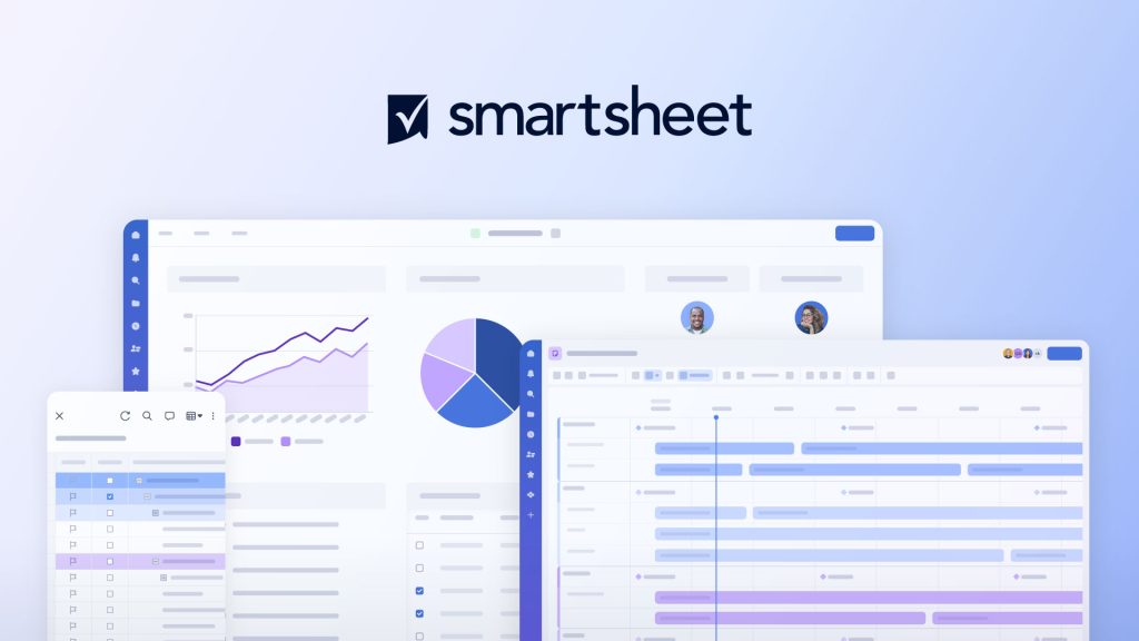 Smartsheet training showing professional sheets, reports and dashboards